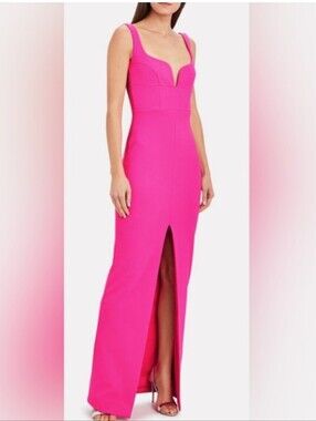 Solace London Linza Empire Waist Column Gown Hot Pink Size 0 - See Description